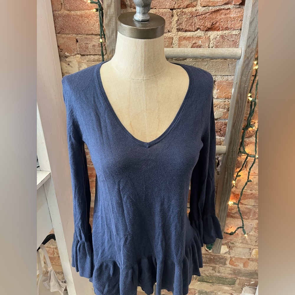 Lilly Pulitzer Navy Long Sleeve V-Neck Top